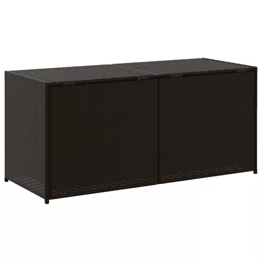 Barna polyrattan kerti tárolóláda 283 L