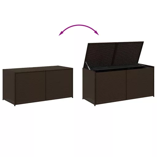 Barna polyrattan kerti tárolóláda 283 L