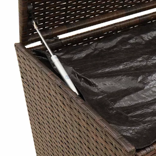 Barna polyrattan kerti tárolóláda 283 L