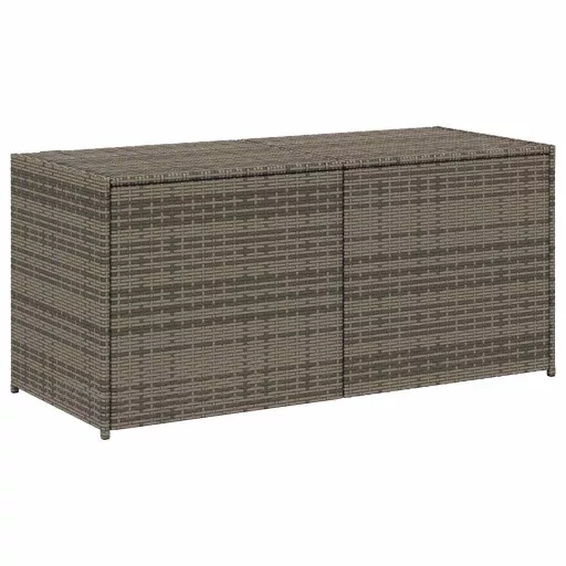 Szürke polyrattan kerti tárolóláda 283 L