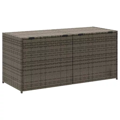 Szürke polyrattan kerti tárolóláda 283 L
