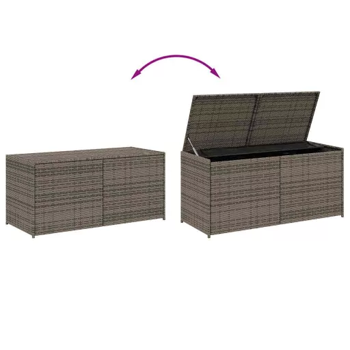 Szürke polyrattan kerti tárolóláda 283 L