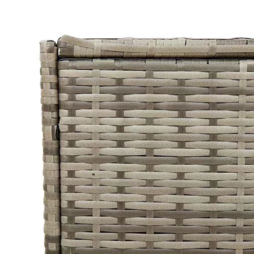 Szürke polyrattan kerti tárolóláda 283 L