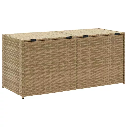 Vegyes bézs polyrattan kerti tárolóláda 283 L