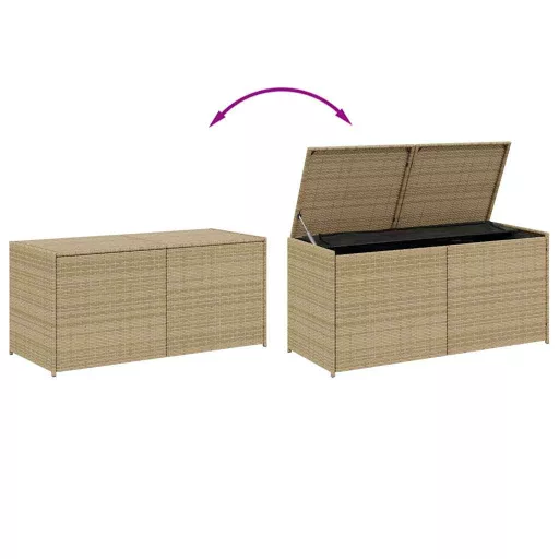 Vegyes bézs polyrattan kerti tárolóláda 283 L