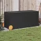 Fekete polyrattan kerti tárolóláda kerekekkel 283 L