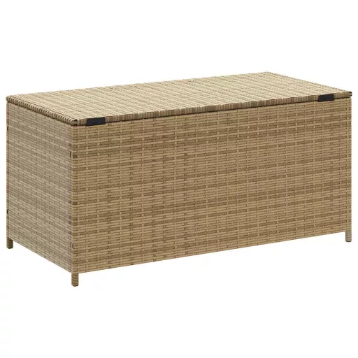Vegyes bézs polyrattan kerti tárolóláda 190 L