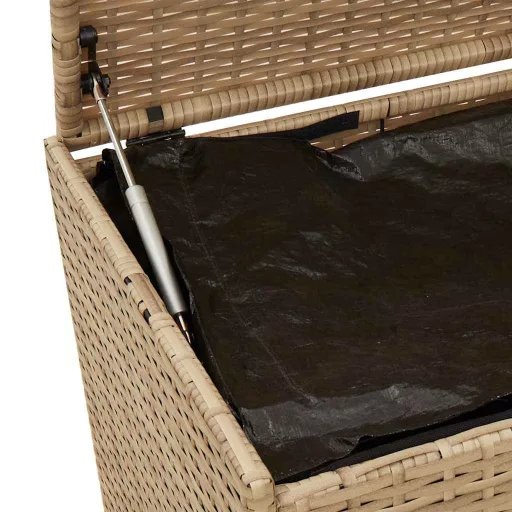 Vegyes bézs polyrattan kerti tárolóláda 190 L