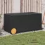 Fekete polyrattan kerti tárolóláda kerekekkel 190 L