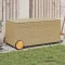 Vegyes bézs polyrattan kerti tárolóláda kerekekkel 190 L