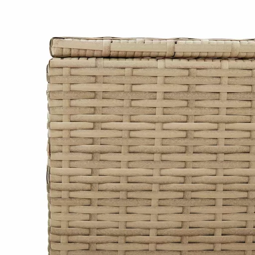 Vegyes bézs polyrattan kerti tárolóláda kerekekkel 190 L