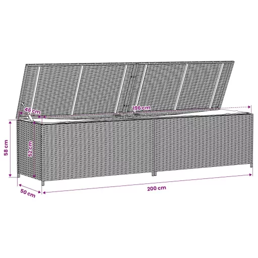 Vegyes bézs polyrattan kerti tárolóláda 469 L