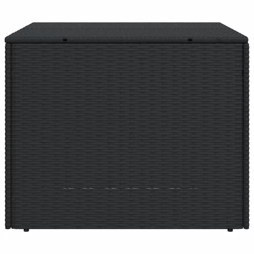 Fekete polyrattan kerti tárolóláda 291 L