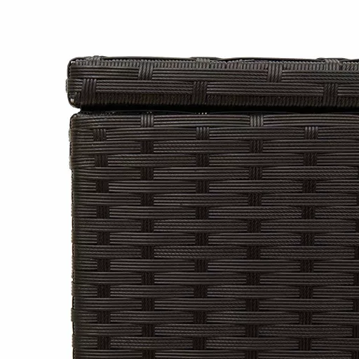 Fekete polyrattan kerti tárolóláda 291 L