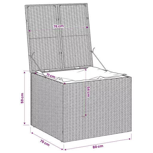 Barna polyrattan kerti tárolóláda 291 L
