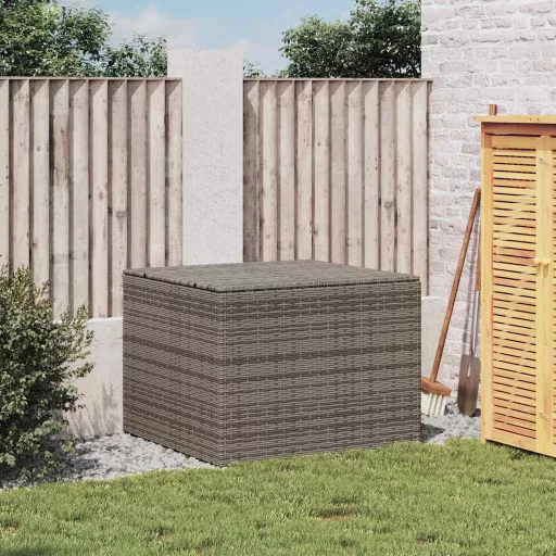Szürke polyrattan kerti tárolóláda 291 L