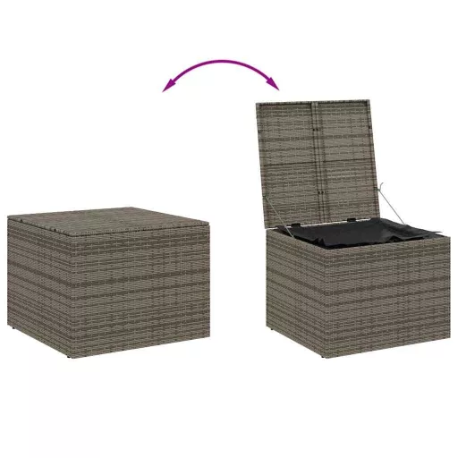 Szürke polyrattan kerti tárolóláda 291 L