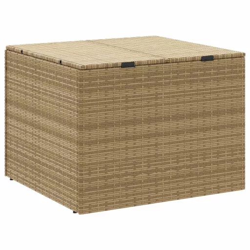 Vegyes bézs polyrattan kerti tárolóláda 291 L