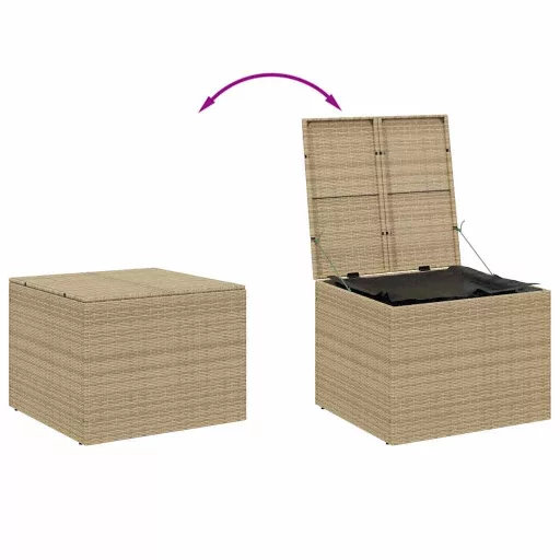 Vegyes bézs polyrattan kerti tárolóláda 291 L