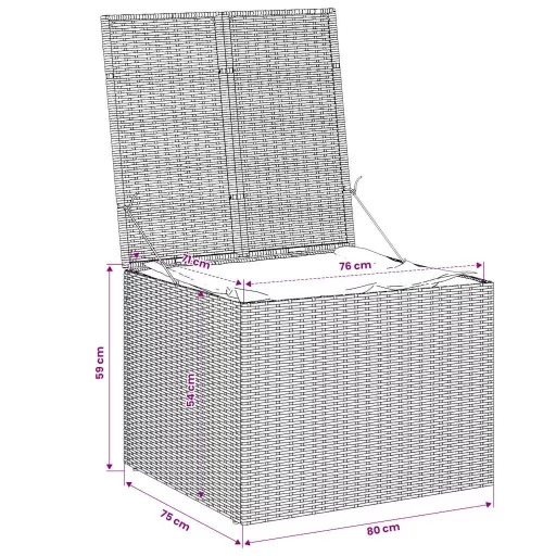 Vegyes bézs polyrattan kerti tárolóláda 291 L