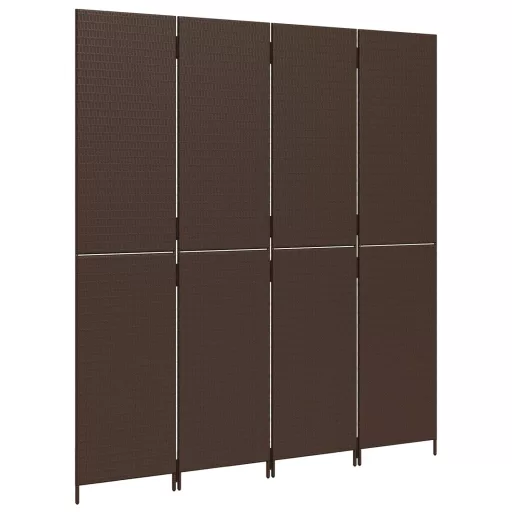 Barna 4 paneles polyrattan térelválasztó