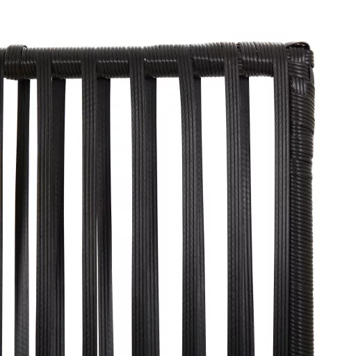 Fekete 3-paneles polyrattan térelválasztó