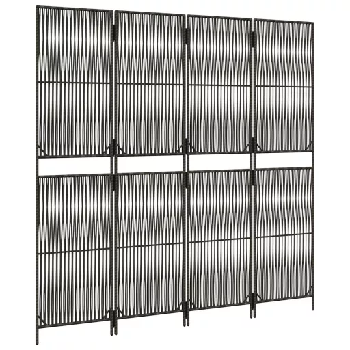 Szürke 4 paneles polyrattan térelválasztó