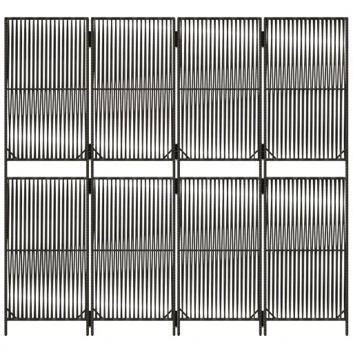Szürke 4 paneles polyrattan térelválasztó