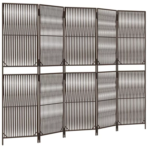 Barna 5-paneles polyrattan térelválasztó