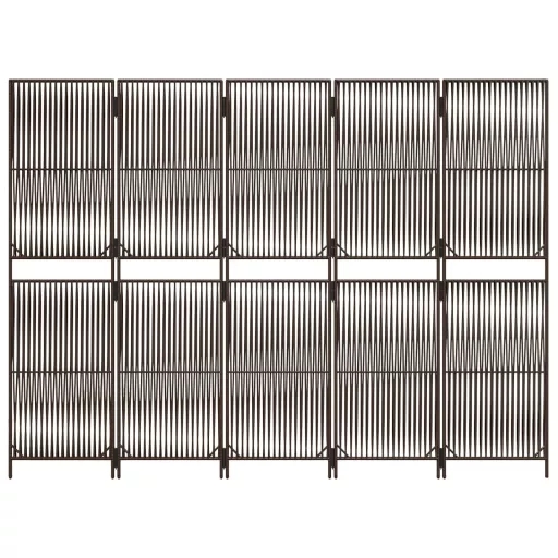 Barna 5-paneles polyrattan térelválasztó