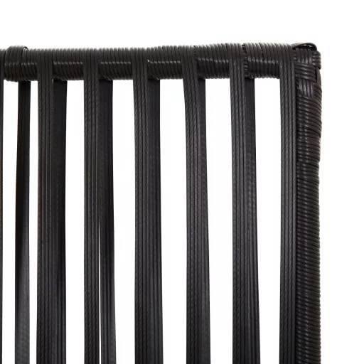 Fekete 3-paneles polyrattan térelválasztó