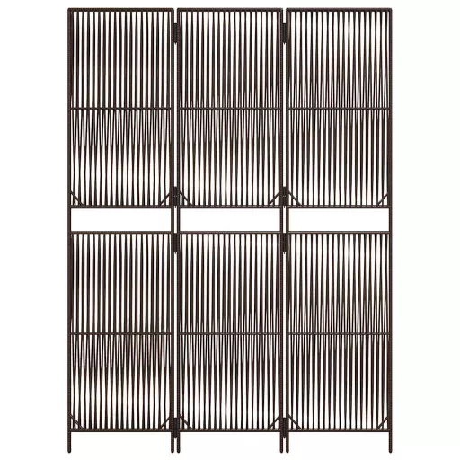 Barna 3-paneles polyrattan térelválasztó
