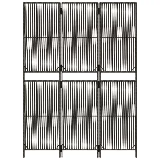 Szürke 3-paneles polyrattan térelválasztó