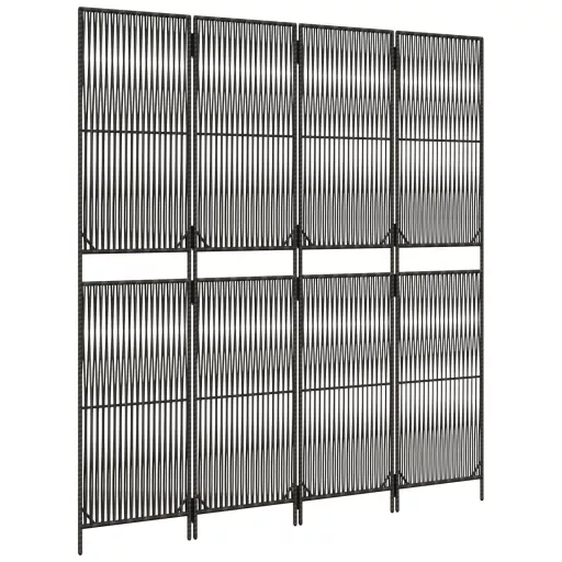 Szürke 4 paneles polyrattan térelválasztó