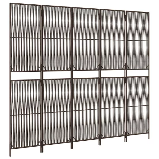 Barna 5-paneles polyrattan térelválasztó