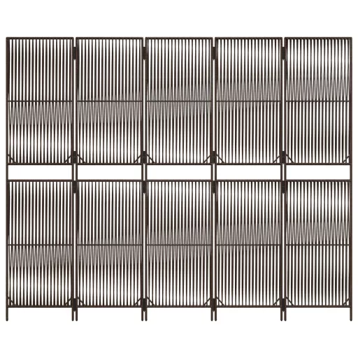 Barna 5-paneles polyrattan térelválasztó