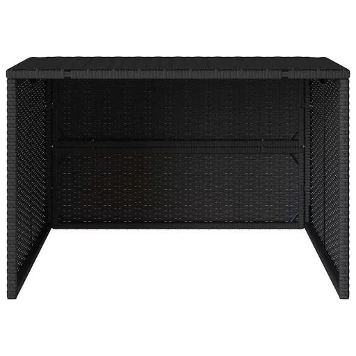 Fekete polyrattan robotfűnyíró garázs 86 x 90 x 52/57 cm