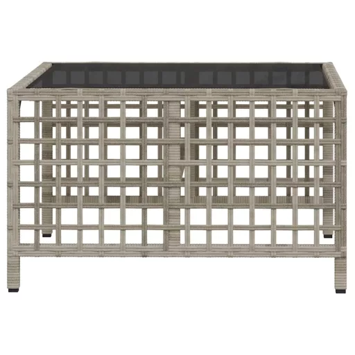 3 részes szürke polyrattan kerti sarokkanapészett párnákkal