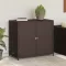 Barna polyrattan kerti tárolószekrény 83x45x76 cm
