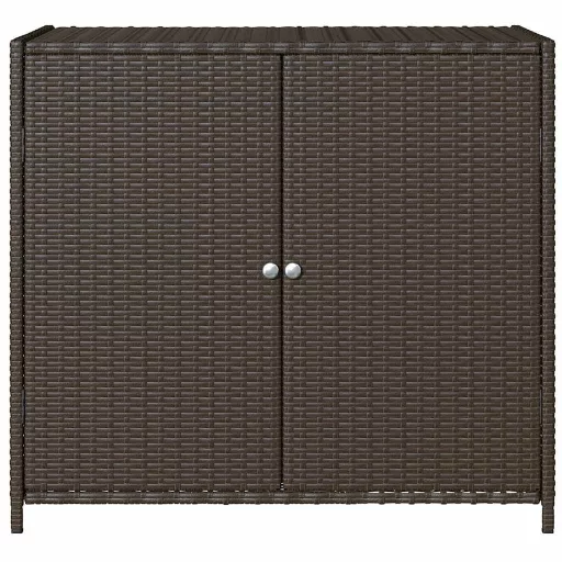 Barna polyrattan kerti tárolószekrény 83x45x76 cm