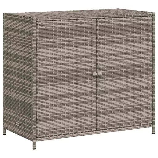 Szürke polyrattan kerti tárolószekrény 83x45x76 cm