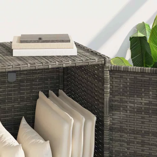 Szürke polyrattan kerti tárolószekrény 83x45x76 cm