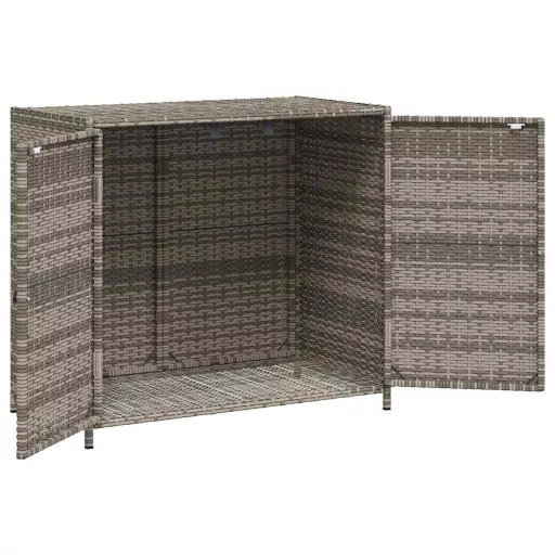 Szürke polyrattan kerti tárolószekrény 83x45x76 cm