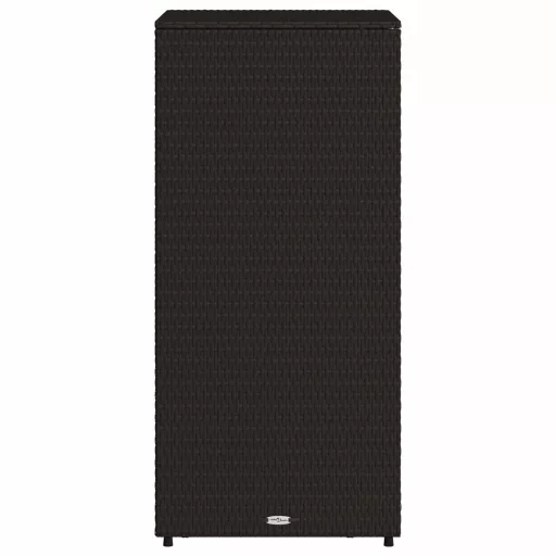 Fekete polyrattan kerti tárolószekrény 50 x 55 x 115 cm