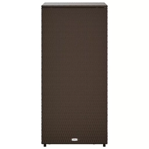 Barna polyrattan kerti tárolószekrény 50 x 55 x 115 cm