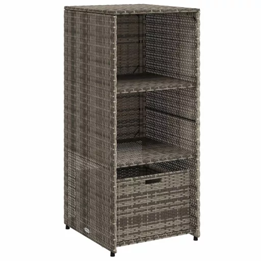 Szürke polyrattan kerti tárolószekrény 50 x 55 x 115 cm