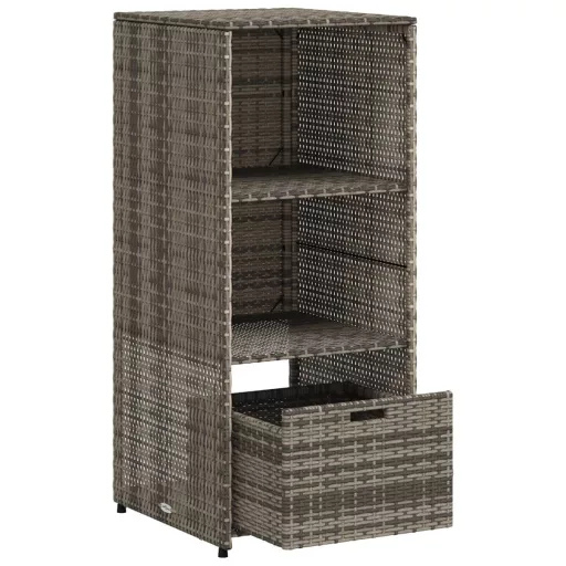 Szürke polyrattan kerti tárolószekrény 50 x 55 x 115 cm