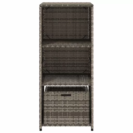Szürke polyrattan kerti tárolószekrény 50 x 55 x 115 cm