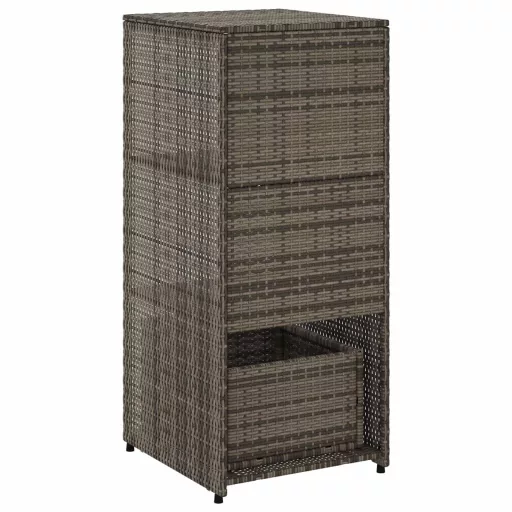 Szürke polyrattan kerti tárolószekrény 50 x 55 x 115 cm