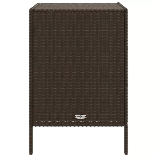 Barna polyrattan kerti tárolószekrény 55 x 59 x 80 cm